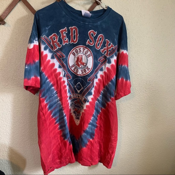 Boston Red Sox All Over Print Tie Dye Shirt XL Majestic - Picture 1 of 10